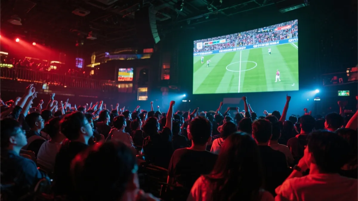 线下观赛地的热烈气氛与大屏直播